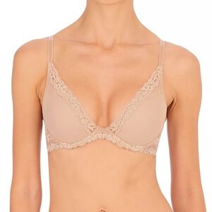 Natori 32D Bra feather plunge t-shirt bra